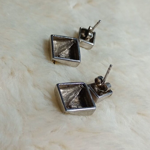 Silver earrings pair used, 925 stamped