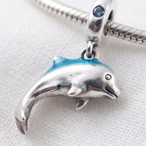 Pandora Dolphin Charm S925 New, Blue and Silver