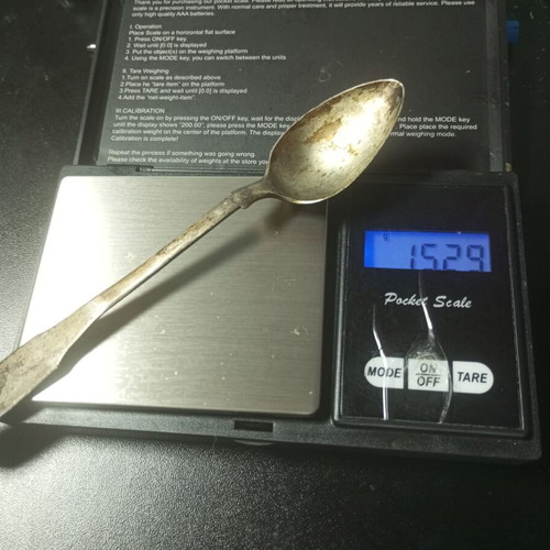 Silver Spoon 84 Zolotniki with Imperial Russian Eagle used, antique 1849