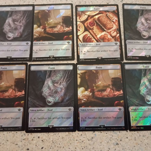 Magic the Gathering 8 Food Tokens Lord of the Ring new, Surge foil