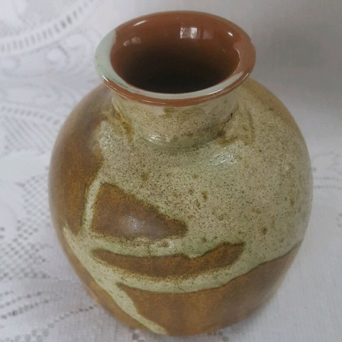 Vintage vase used, stoneware ceramic, handmade