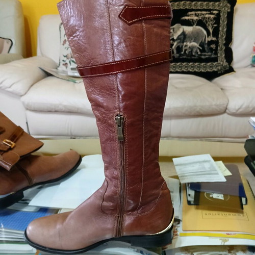 Women's leather boots from Italy like new, brown, size 36