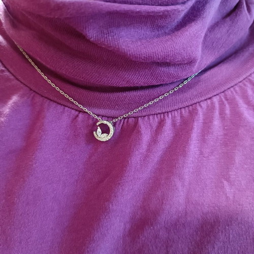 Silver s 925 pendant new with crystals and 42 cm chain