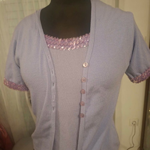 Lilac twin set with sequins size S-M used
