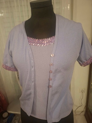 Lilac twin set with sequins size S-M used