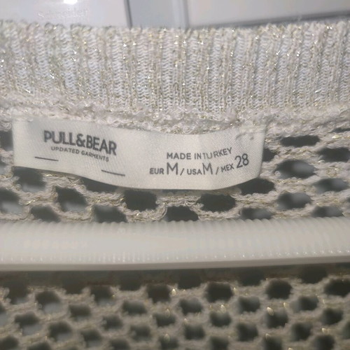 Beige mesh top used Pull & Bear