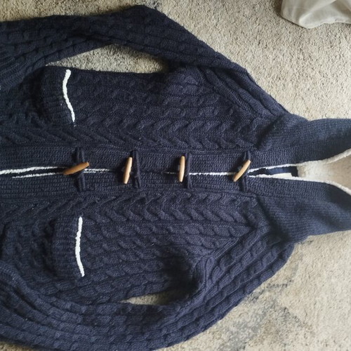 Zara cardigan with hood used, size M, blue