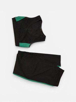 Sports Set leggings and top like new, black and green