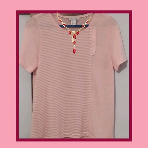 Pink blouse with soft color and beautiful design, like new, size L