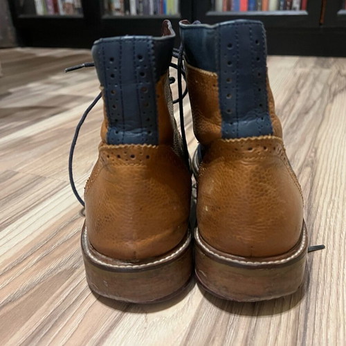 Brogue boots used, brown and blue, size 42