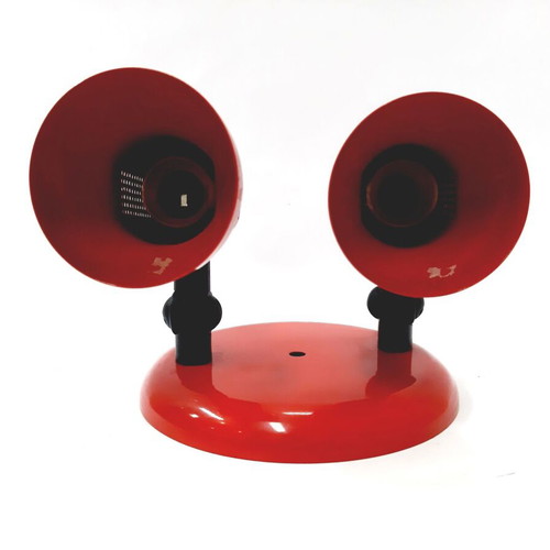 Vintage double wall lamp red metal adjustable spots E27 like new