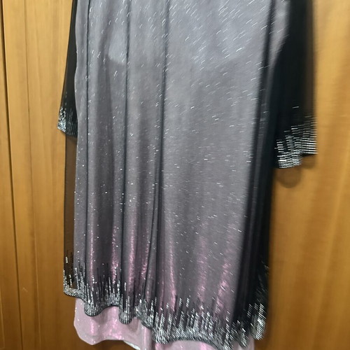 Evening dress with transparency, rhinestones and chest support size 46 like new