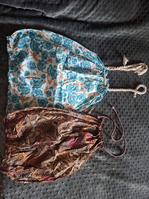 Blouses with neck tie used, size large, multicolor, pack of 2