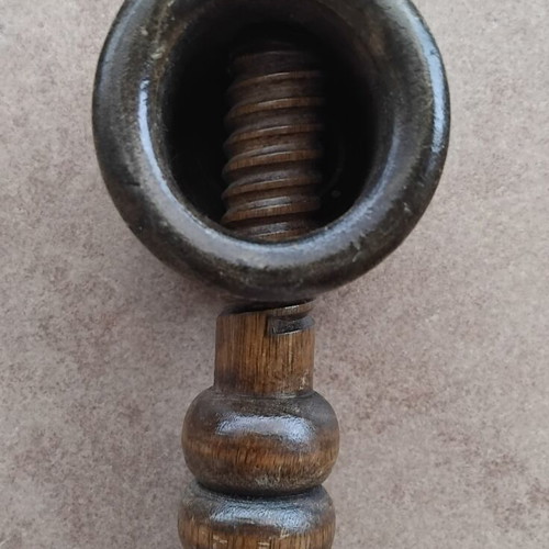 Traditional Wooden Nutcracker with Screw vintage 1960, like new
