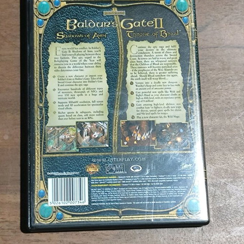Baldur's Gate 2 Shadows of Amn & Throne of Bhaal PC like new