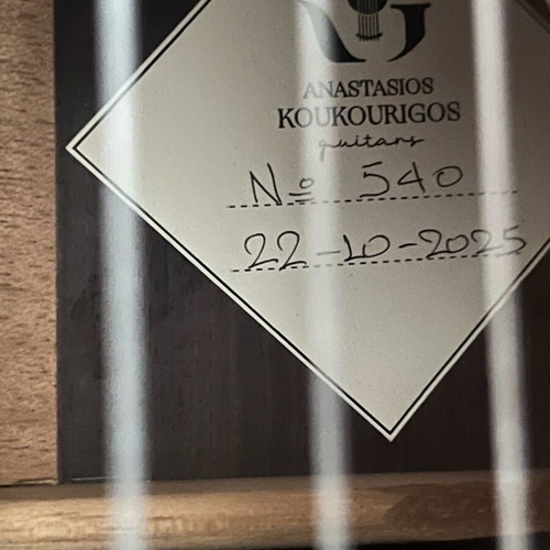Handmade classical guitar 2025 by Tasos Koukourigos