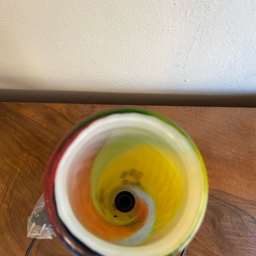 Modern lamp with blown glass cylinder like new