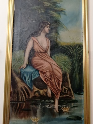 Oil painting used from 1928 on canvas with frame