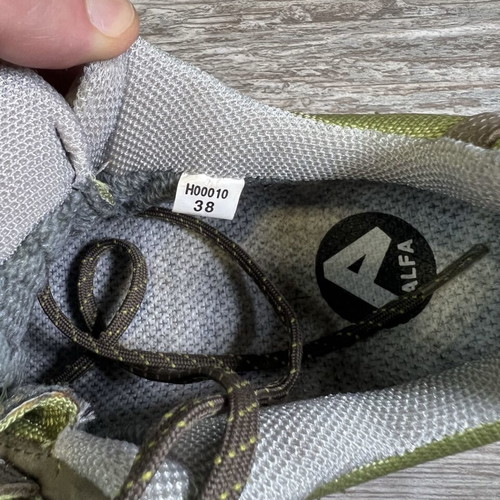ALFA Gore-Tex hiking shoes, brown suede and green mesh, EU 38