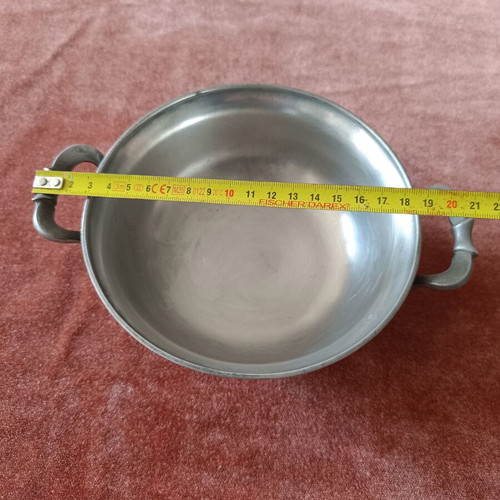 Vintage pewter soup tureen and tray from France like new