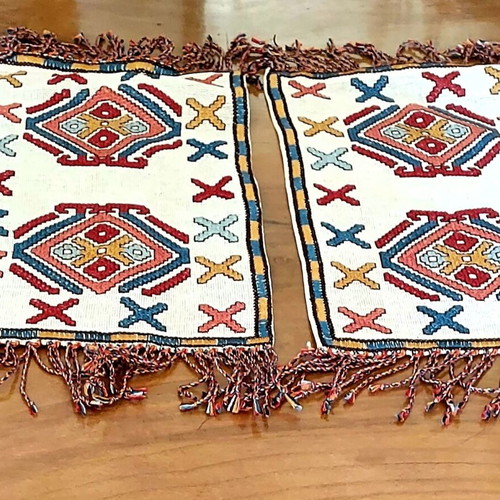 Handmade Cretan embroidered table runners, like new, set of 2