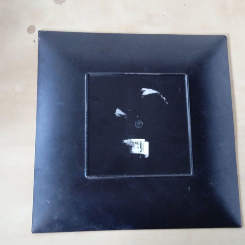 Decorative plastic red square platter used, 32x32 cm