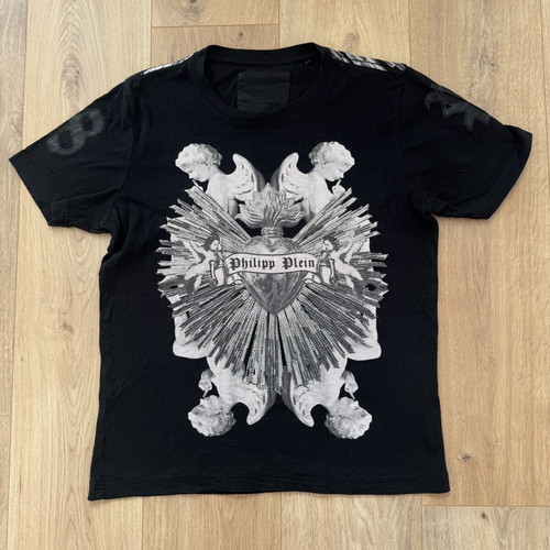 Philipp Plein Men’s Black Graphic T-Shirt Slim Fit Size L Like New