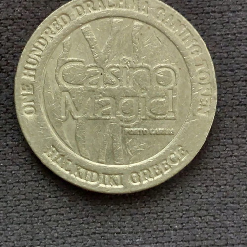 Casino Magic Porto Carras coin used, 100 drachma, Halkidiki