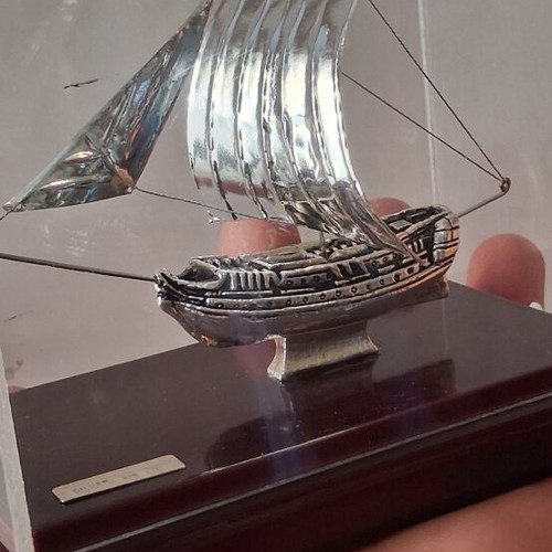 Silver 925 boat model, vintage solid silver