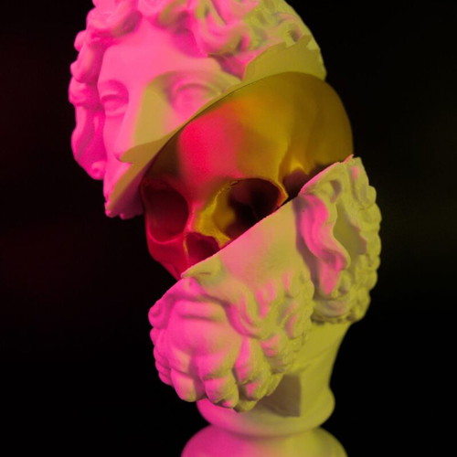 3D Printed Bust New Made Of Gold And White PLA