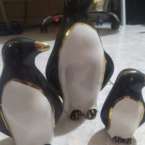 Set of 3 vintage porcelain penguins