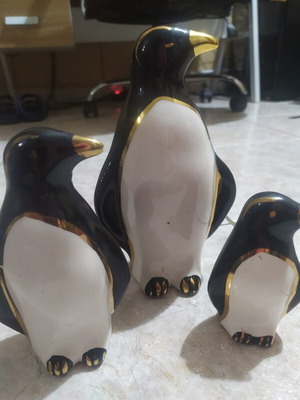 Set of 3 vintage porcelain penguins