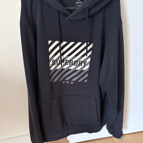 Superdry men's hoodie 2XL like new, black and grey