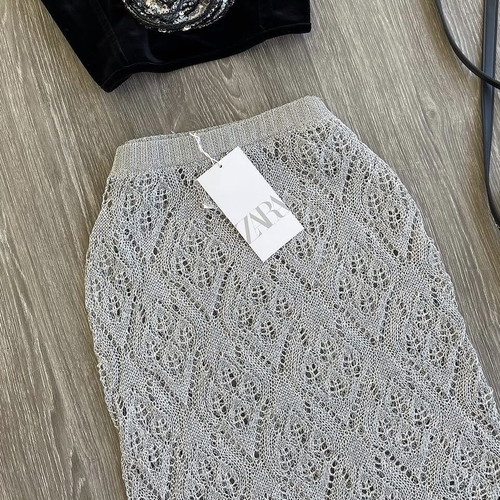 Zara skirt new, gray and silver, size M 38 10
