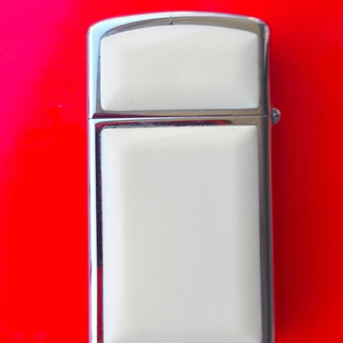 Zippo Slim Scrimshaw Ship & Whale Silver Original USA lighter used