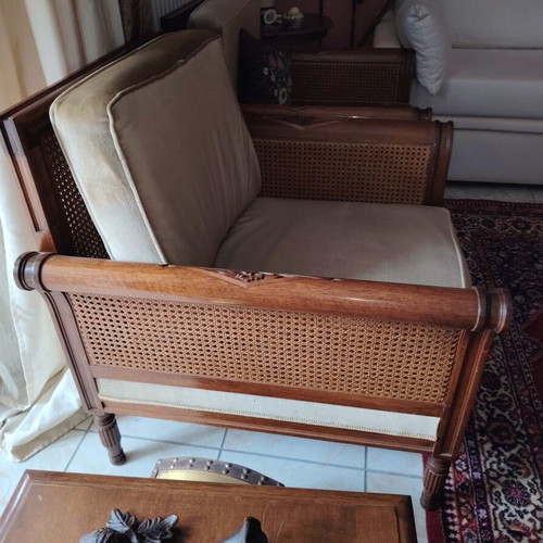 Vintage sofa with 2 armchairs used, good condition