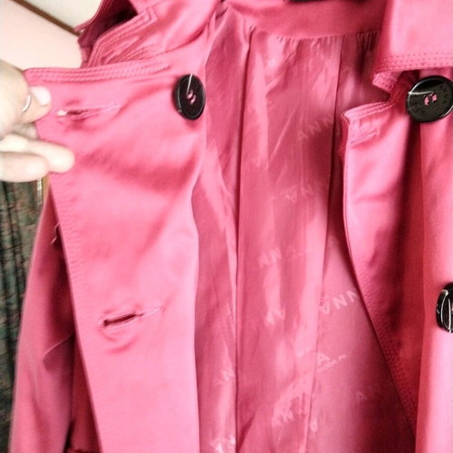 Anna Moda Piu fuchsia trench coat, size Small