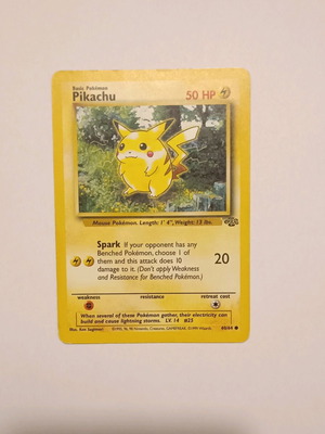 Pikachu (Jungle 60/64) Pokemon Card μεταχειρισμένο, σε καλή κατάσταση