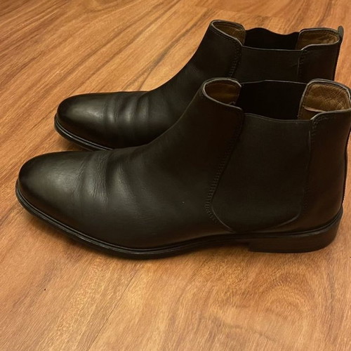 Nak leather ankle boots slightly used, black, size 42