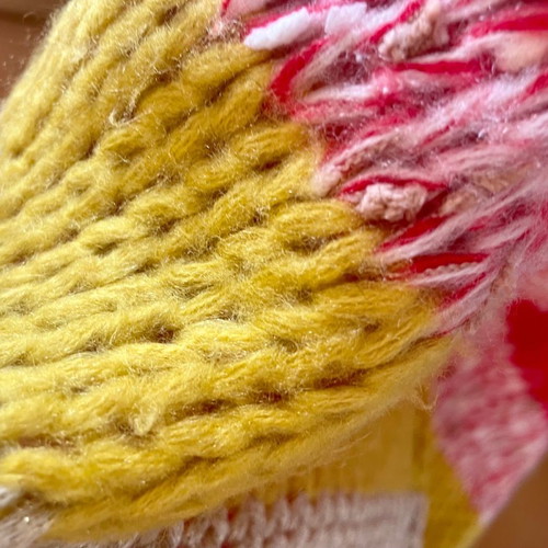 Knitted multicolor sweater one size made of soft yarn