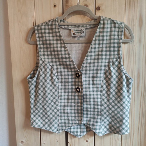 Landhausmode Grosche vintage linen checked vest size 40