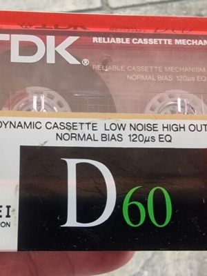 TDK D 60 Audio Cassette sealed, normal position