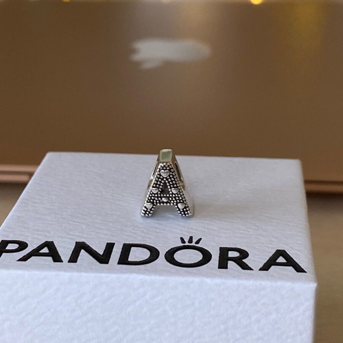 Pandora authentic charm monogram "A" new silver