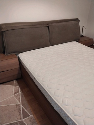 Bed with storage and 2 nightstands used