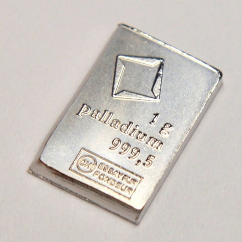 Palladium Bar 1g 999.5 Valcambi Suisse new