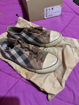 Burberry sneakers used, size 36, beige and brown