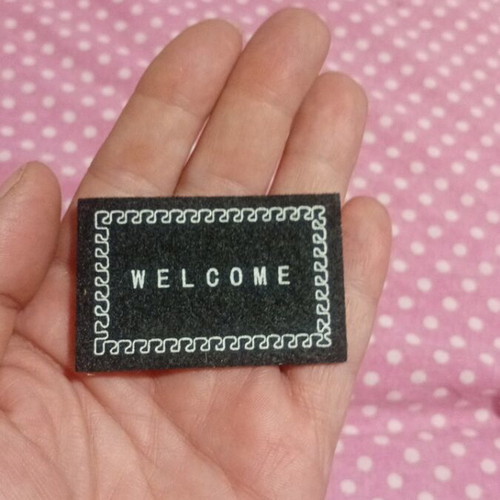 Miniature felt welcome doormat like new