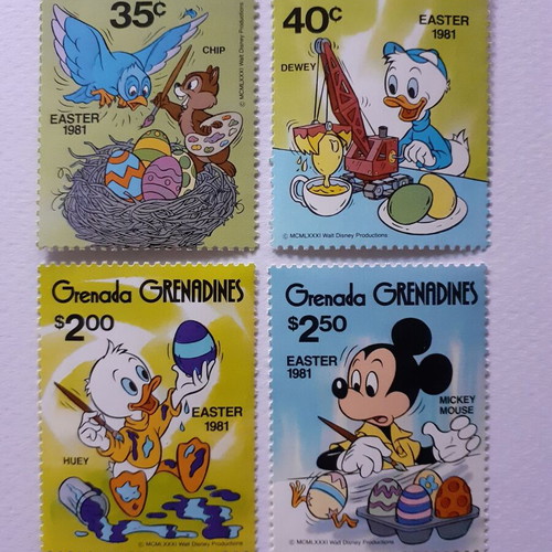 Disney Easter 1981 stamp set from Grenada Grenadines, mint condition