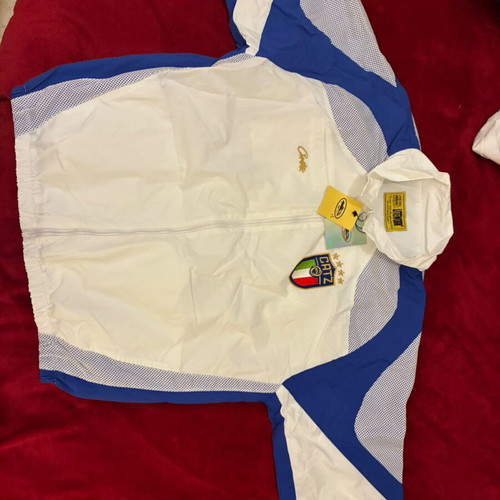 Corteiz Olympic Shuku Italy Jacket new, size L, white and blue