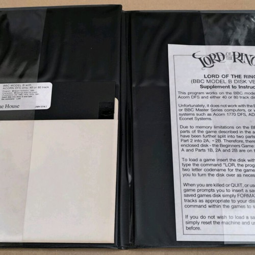 Lord Of The Rings Game One for BBC Micro like new, no manual